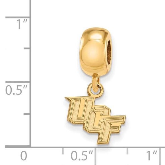 14k Gold Plated Silver U of Central Florida XS Dangle Bead Charm - Picture 5 of 7
